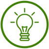 Green light bulb icon